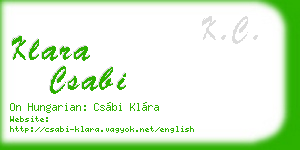 klara csabi business card